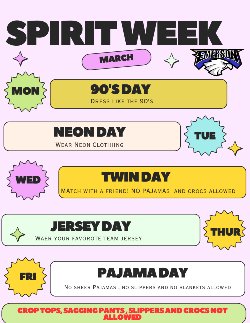 Emerson Spirit Week March 25th and March 29th
